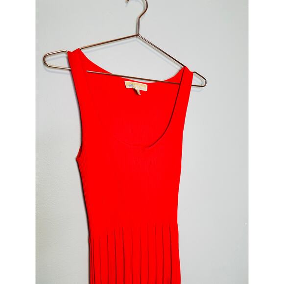 MICHAEL KORS Red Ribbed Sleeveless Tank Long Maxi Style Dress Size Medium - Picture 7 of 14